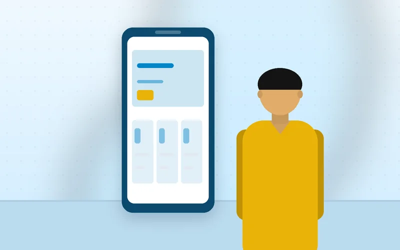 A customer zooms in with two fingers to read a cramped website on her phone.